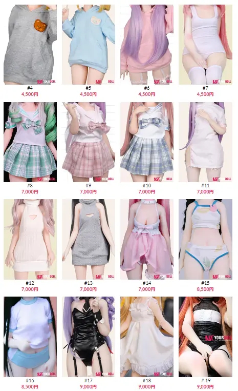MOZU 65cm/85cm/115cm/130cm/145cm アニメドールの服装